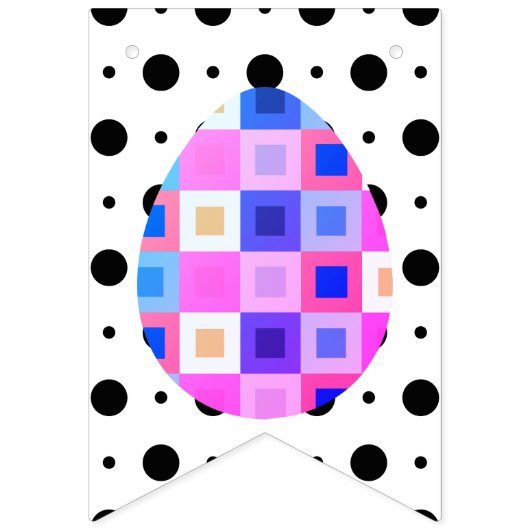 Modern Mod Pop Art Geometric Easter Bunting Banner バンティングフラッグ (第1の旗)
