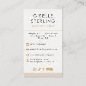 Modern Model Actor Photo Professional  名刺 (裏面)