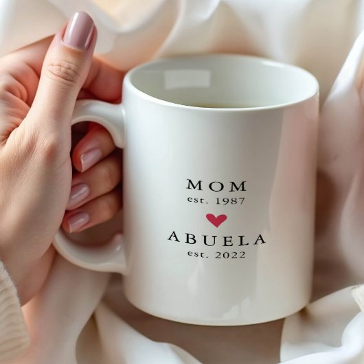 Modern Mom | Abuela Year Est. コーヒーマグ コーヒーマグカップ
