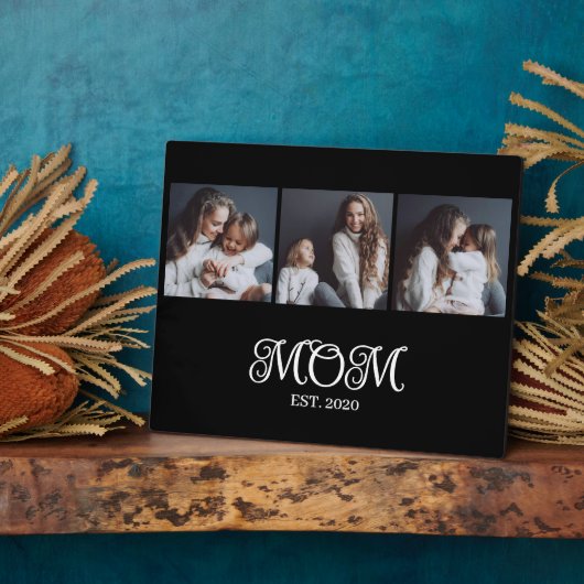 Modern Mom Established Script Black 3 Photo フォトプラーク (側面)