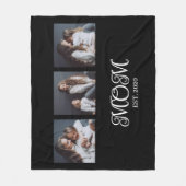 Modern Mom Established Script Black 3 Photo フリースブランケット (正面)