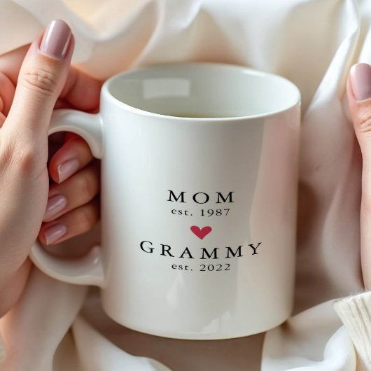 Modern Mom | Grammy Year Est. コーヒーマグ コーヒーマグカップ
