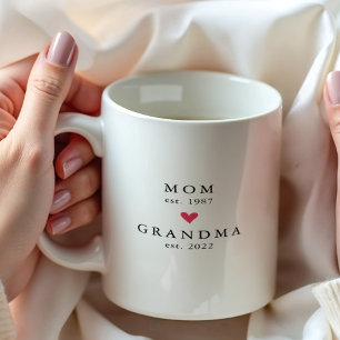 Modern Mom Grandma Year Est. コーヒーマグ コーヒーマグカップ