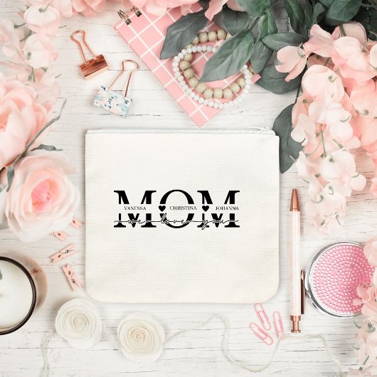 Modern Mom Kids Names Mother's Day アクセサリーポーチ