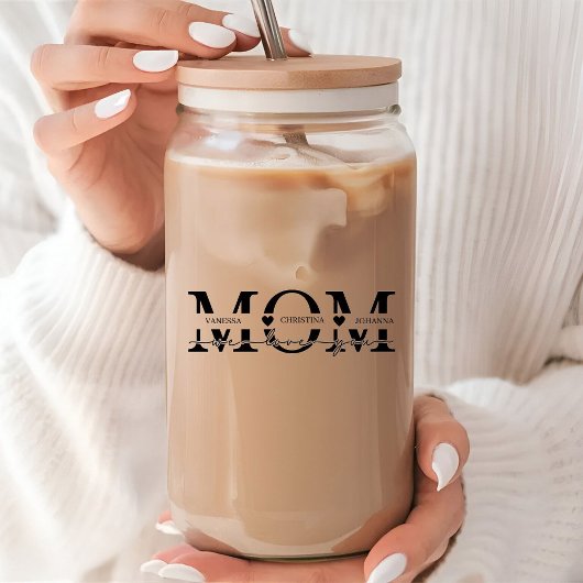 Modern Mom Kids Names Mother's Day ガラス缶