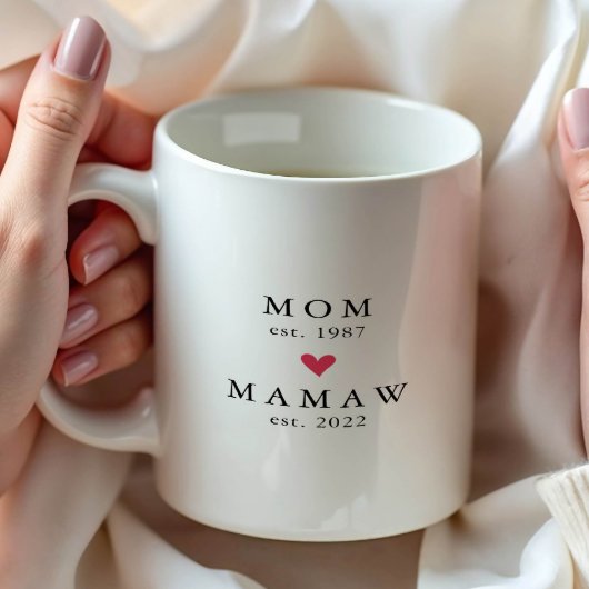Modern Mom | Memaw Year Est. コーヒーマグ コーヒーマグカップ
