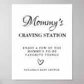 Modern Mommy’s Craving Station baby Shower sign ポスター (正面)