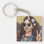 Modern Mona Lisa Painting - da Vinci Inspired Art キーホルダー (正面)