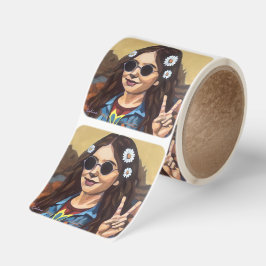 Modern Mona Lisa Painting - da Vinci Inspired Art スクエアシール