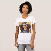 Modern Mona Lisa Painting - da Vinci Inspired Art Tシャツ (正面フル)