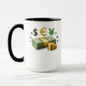 Modern Money Stack Design Mug マグカップ (左)