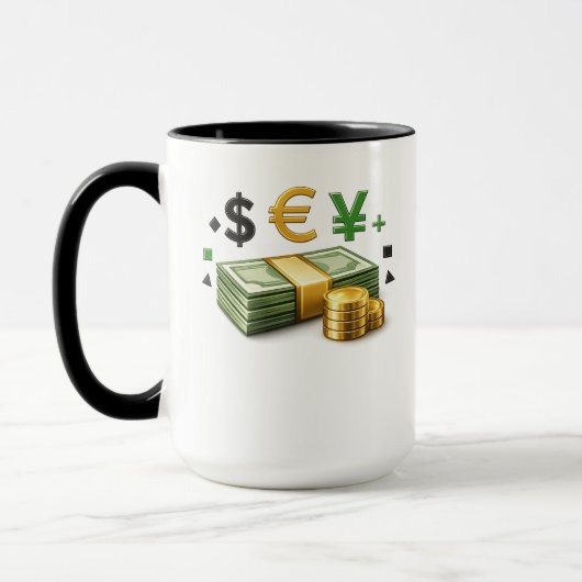 Modern Money Stack Design Mug マグカップ (左)