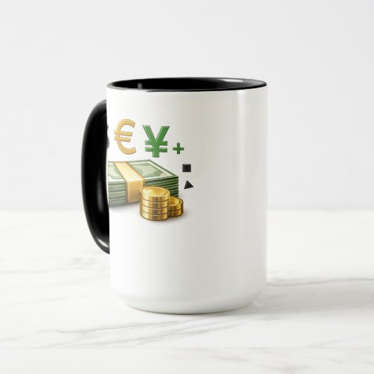 Modern Money Stack Design Mug マグカップ (正面左)