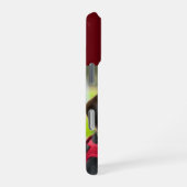 Modern Monogram 1 Photo Burgundy Red iPhoneケース (右側面)