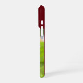 Modern Monogram 1 Photo Burgundy Red iPhoneケース (左側面)