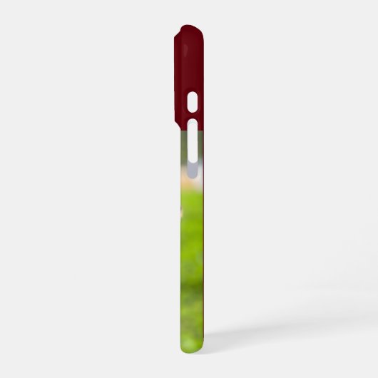 Modern Monogram 1 Photo Burgundy Red iPhoneケース (左側面)