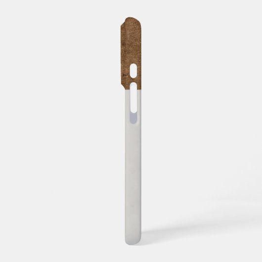 Modern Monogram 1 Photo Distressed Brown iPhoneケース (左側面)