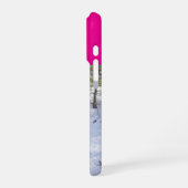 Modern Monogram 1 Photo Hot Pink iPhoneケース (左側面)