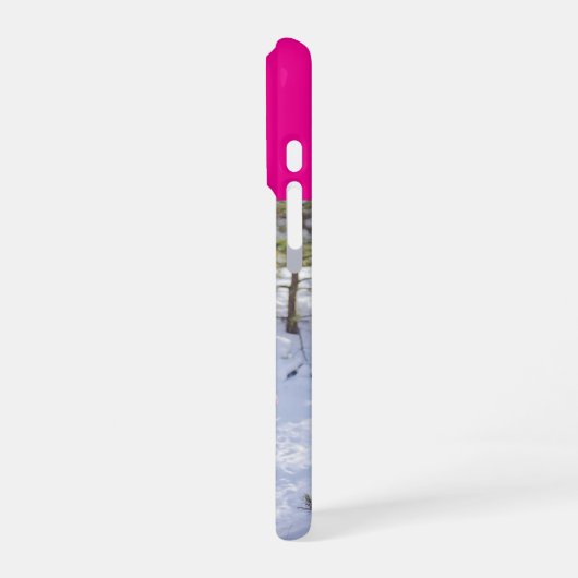 Modern Monogram 1 Photo Hot Pink iPhoneケース (左側面)