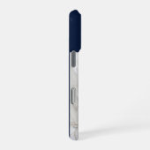 Modern Monogram 1 Photo Navy Blue iPhoneケース (右側面)