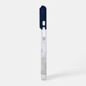 Modern Monogram 1 Photo Navy Blue iPhoneケース (左側面)