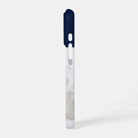 Modern Monogram 1 Photo Navy Blue iPhoneケース (左側面)