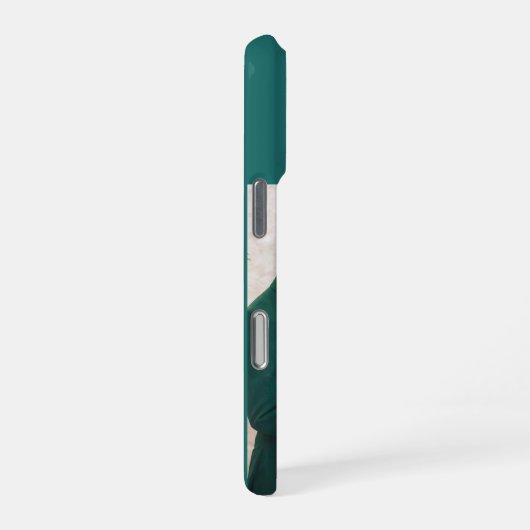 Modern Monogram 1 Photo Teal Green iPhoneケース (右側面)