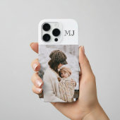 Modern Monogram 1 Photo White iPhoneケース