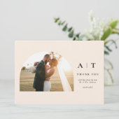 Modern Monogram 3 Photo Thank You    サンキューカード (スタンド正面)