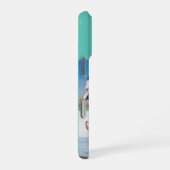 Modern Monogram 5 Photo Collage Aqua Blue Teal iPhoneケース (右側面)