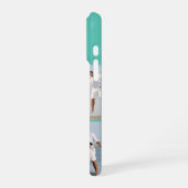 Modern Monogram 5 Photo Collage Aqua Blue Teal iPhoneケース (左側面)