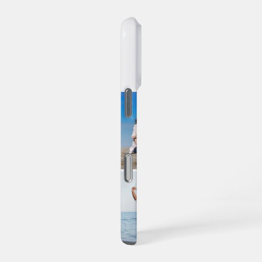 Modern Monogram 5 Photo Collage Cloud Dancer White iPhoneケース (右側面)