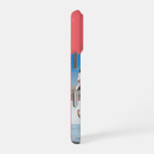 Modern Monogram 5 Photo Collage Coral Pink iPhoneケース (右側面)