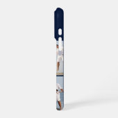 Modern Monogram 5 Photo Collage Dark Navy Blue iPhoneケース (左側面)