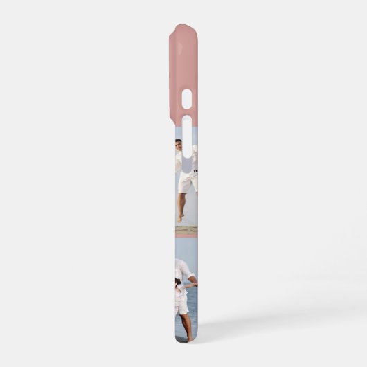 Modern Monogram 5 Photo Collage Dusty Rose iPhoneケース (左側面)