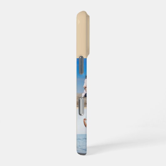 Modern Monogram 5 Photo Collage Sand Cream Beige iPhoneケース (右側面)