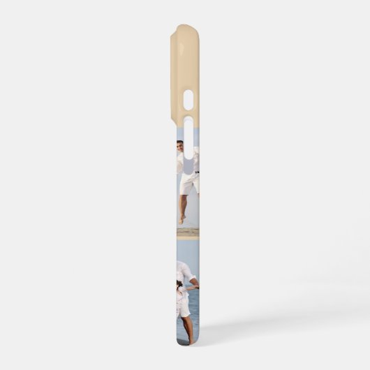 Modern Monogram 5 Photo Collage Sand Cream Beige iPhoneケース (左側面)