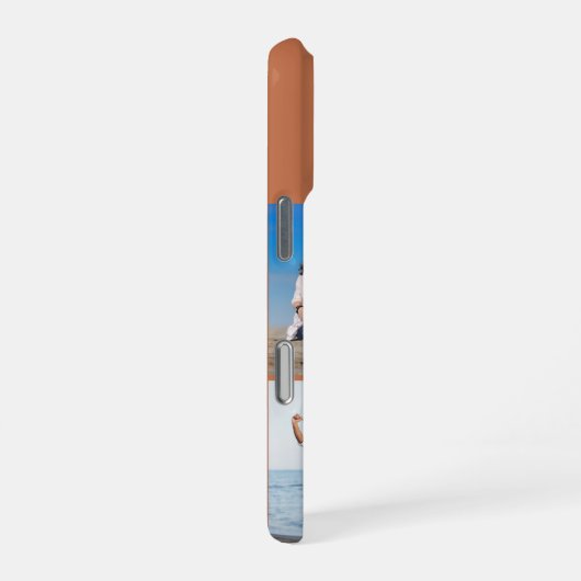 Modern Monogram 5 Photo Collage Terracotta iPhoneケース (右側面)