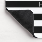Modern Monogram Black and White Stripes マウスパッド (コーナー)