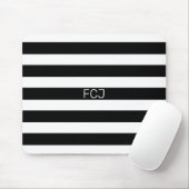 Modern Monogram Black and White Stripes マウスパッド (マウス)