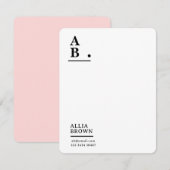 Modern Monogram Blush Pink Feminine Design ノートカード (正面/裏面)