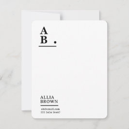 Modern Monogram Blush Pink Feminine Design ノートカード