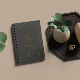 Modern Monogram Business Black - Gold プランナー手帳