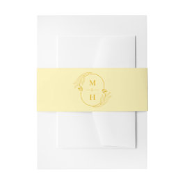 Modern Monogram Butter Yellow Wedding 招待状ベリーバンド