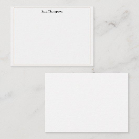 Modern Monogram Classic Black Personal Stationery  ノートカード (正面/裏面)