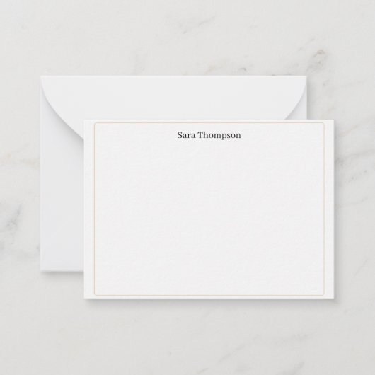 Modern Monogram Classic Black Personal Stationery ノートカード (正面)