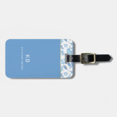 Modern Monogram flower Pattern Trendy Stylish  ラゲッジタグ (正面横)