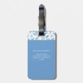 Modern Monogram flower Pattern Trendy Stylish  ラゲッジタグ (裏面縦)