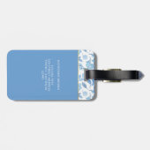 Modern Monogram flower Pattern Trendy Stylish  ラゲッジタグ (裏面横)