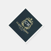  Modern monogram gold calligraphy wedding  スタンダードカクテルナプキン (角)
